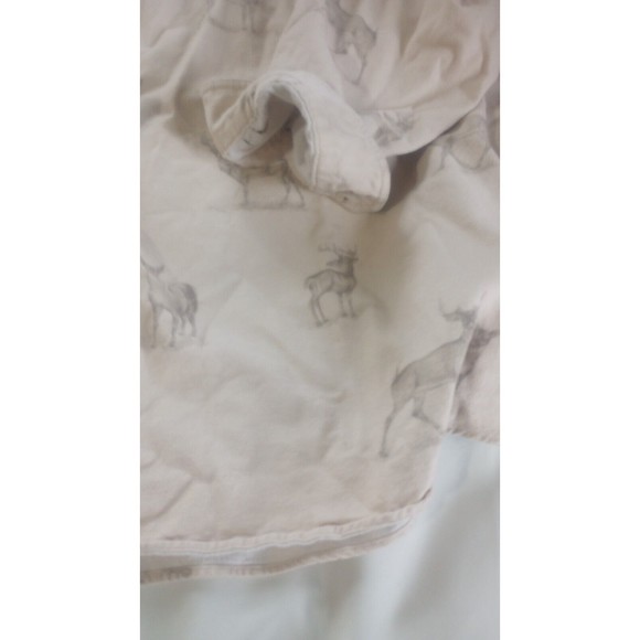 Woolrich Men's Sz 2XL Button Down Shirt Birch Deer Sketch Flannel Outdoors Cream - Picture 10 of 15